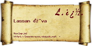 Lassan Éva névjegykártya